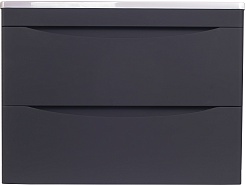 Style Line Тумба с раковиной Бергамо Мини 70 подвесная черная Люкс антискрейтч Plus – фотография-1